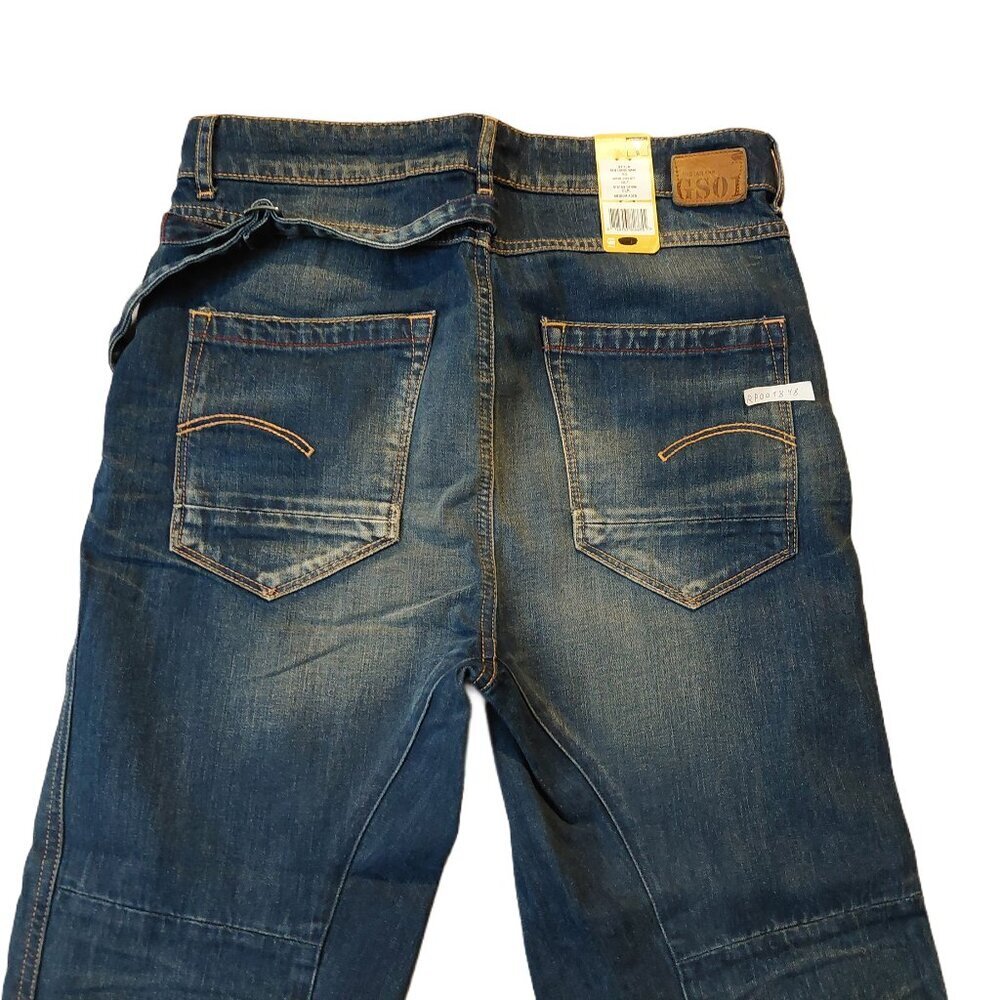 G-Star Raw Sen Loose Destroyed Status Denim Medium Aged Blue Jean Shorts 26 NWT - Picture 8 of 10